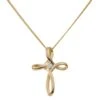 9ct Gold Diamond Set Cross Pendant