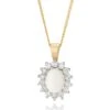 9ct Gold Opal And Cubic Zirconia Pendant