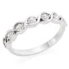 9ct White Gold Cubic Zirconia Rubover Ring