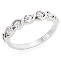 9ct White Gold Cubic Zirconia Rubover Ring