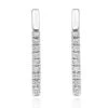 9ct White Gold Diamond Bar Earrings