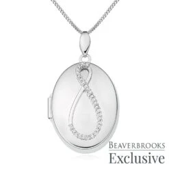 9ct White Gold Diamond Infinity Locket