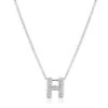 9ct White Gold Diamond Initial H Pendant
