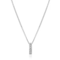 9ct White Gold Diamond Initial I Pendant