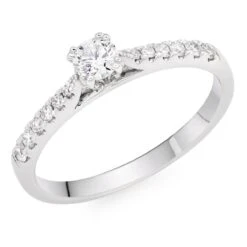9ct White Gold Diamond Solitaire Ring