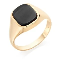 9ct Yellow Gold Black Onyx Signet