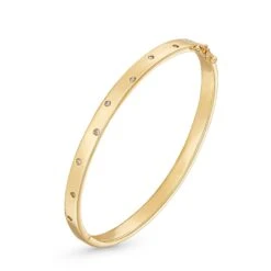 9ct Yellow Gold Diamond Bangle