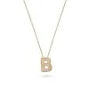 9ct Yellow Gold Diamond Initial B Pendant