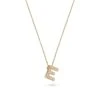 9ct Yellow Gold Diamond Initial E Pendant