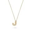 9ct Yellow Gold Diamond Initial J Pendant