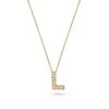 9ct Yellow Gold Diamond Initial L Pendant