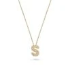 9ct Yellow Gold Diamond Initial S Pendant