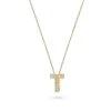 9ct Yellow Gold Diamond Initial T Pendant
