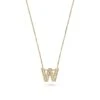 9ct Yellow Gold Diamond Initial W Pendant