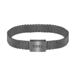 BOSS Essentials Grey Mesh Men's Bracelet