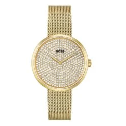 BOSS Limited Edition Praise Gold Tone Crystal Quartz Ladies Watch