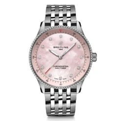 Breitling Navitimer 32 Diamond Mother Of Pearl Stainless Steel Quartz Ladies Watch