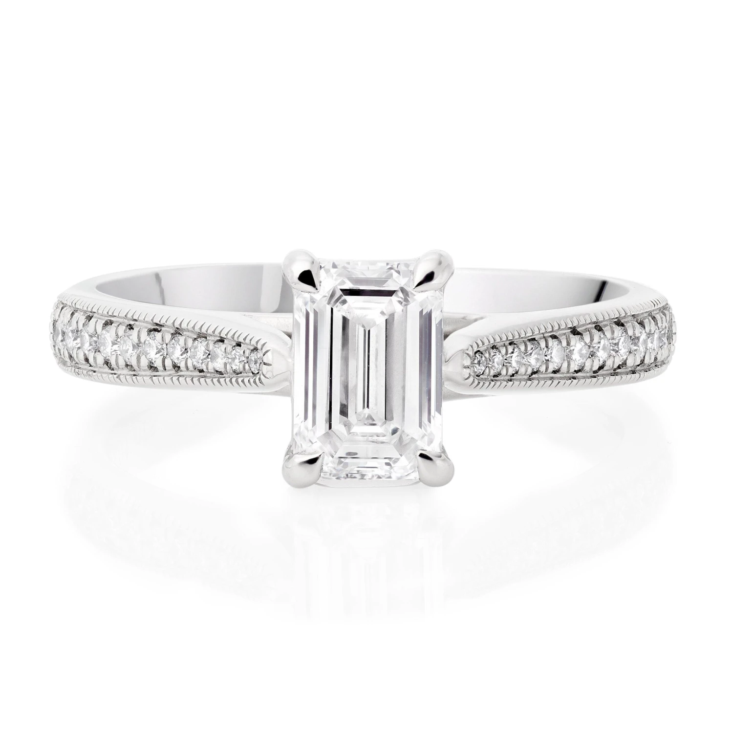 Once Platinum Emerald Cut Diamond Ring - Image 2