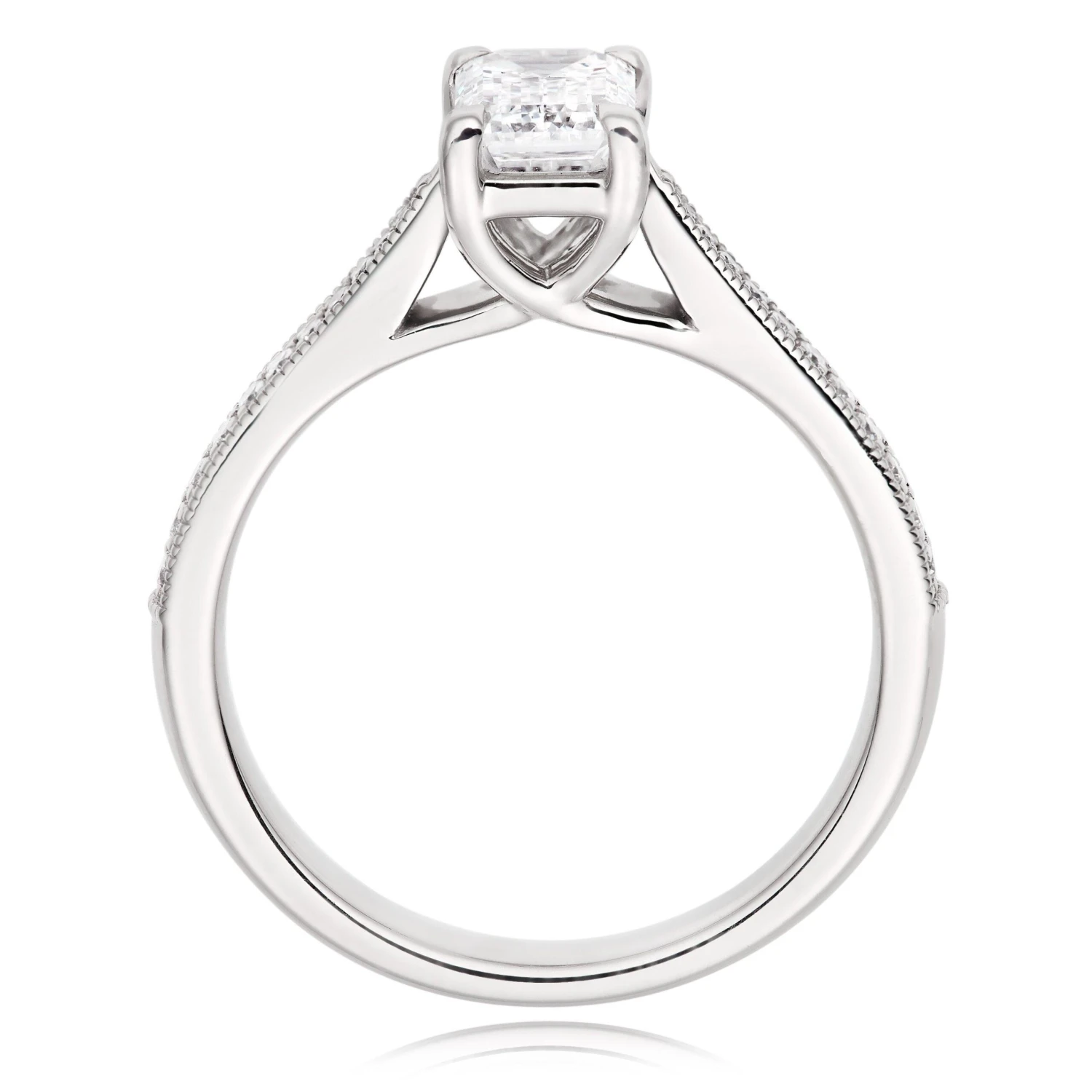 Once Platinum Emerald Cut Diamond Ring - Image 3