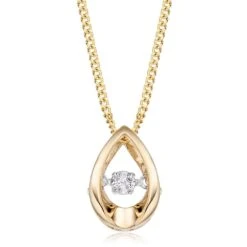 Dance 9ct Gold Diamond Pendant