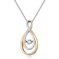 Dance 9ct Yellow And White Gold Diamond Pendant