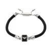 Emporio Armani Leather Black Marble Men’s Bracelet