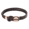 Emporio Armani Leather And Rose Gold Tone Men's Bracelet