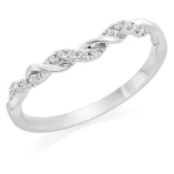 Entwine 18ct White Gold Diamond Twist Wedding Ring