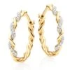 Entwine 9ct Gold Diamond Hoop Earrings