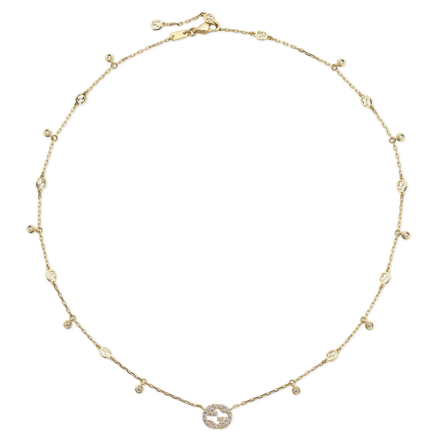 Gucci Interlocking G 18ct Yellow Gold Diamond Necklace - Image 2