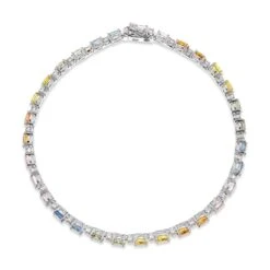 9ct White Gold Diamond Sapphire Bracelet