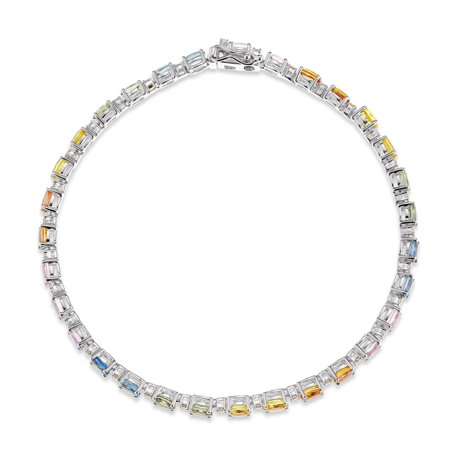 9ct White Gold Diamond Sapphire Bracelet