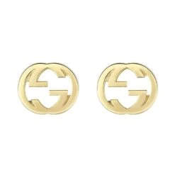 Gucci Interlocking-G 18ct Yellow Gold Stud Earrings