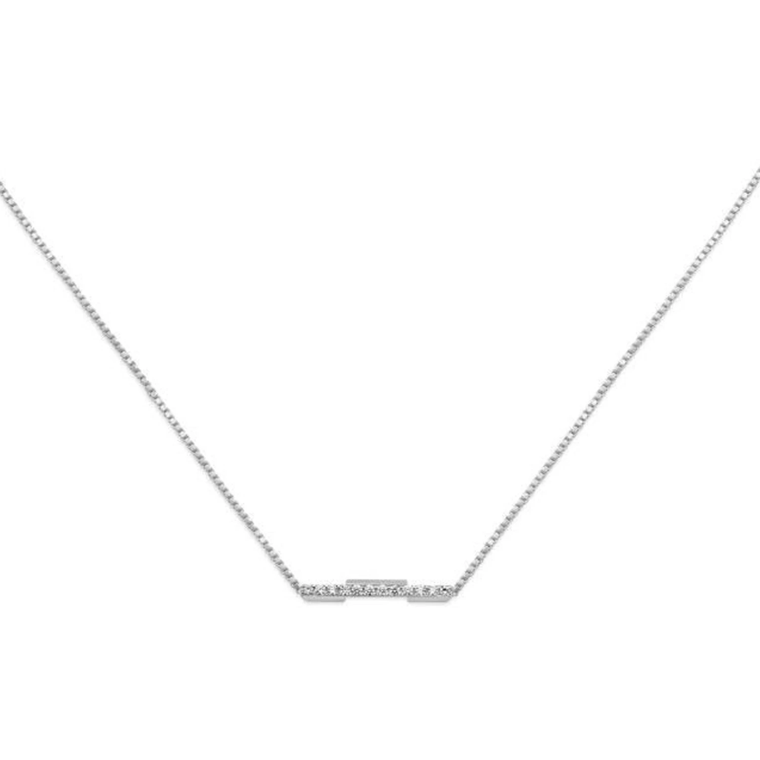 Gucci Link To Love 18ct White Gold Diamond Bar Necklace