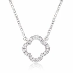 Hearts On Fire 18ct White Gold Diamond Petal Necklace