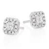 Hearts On Fire 18ct White Gold Diamond Princess Cut Halo Earrings