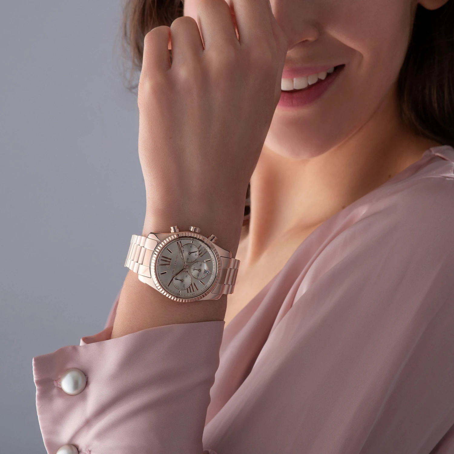 Michael Kors Rose Gold Tone Lexington Chronograph Ladies Watch - Image 4