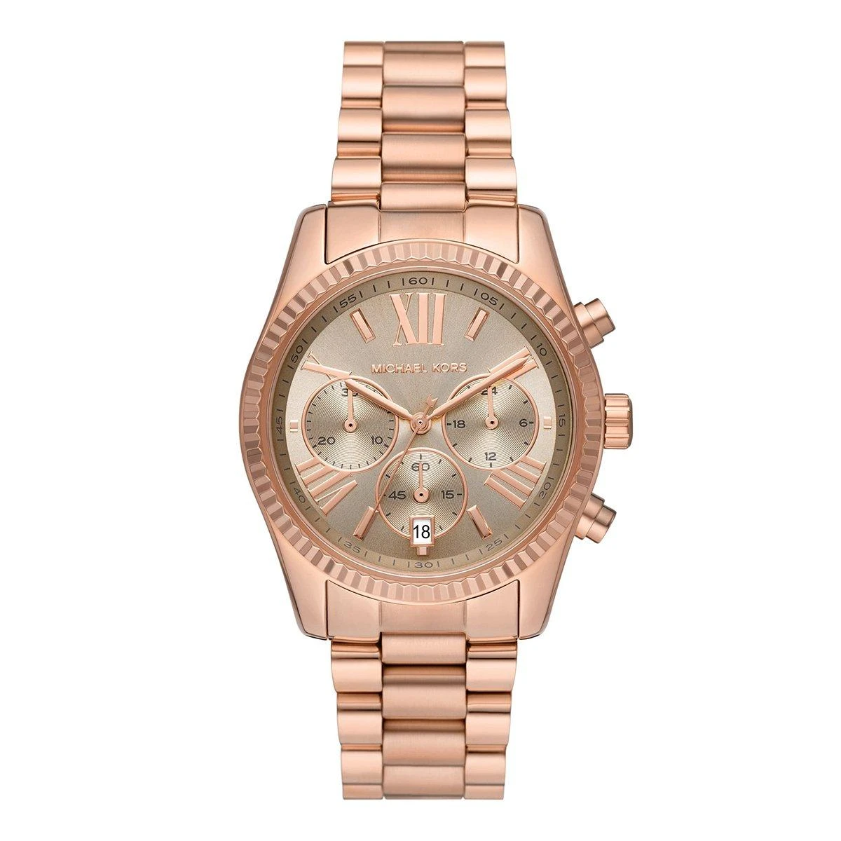 Michael Kors Rose Gold Tone Lexington Chronograph Ladies Watch