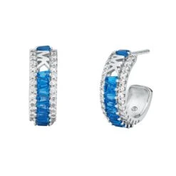 Michael Kors Silver Cubic Zirconia Hoop Earrings