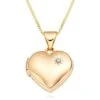 Mini B 9ct Gold Diamond Heart Locket
