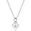 Mini B Silver Diamond Heart Pendant