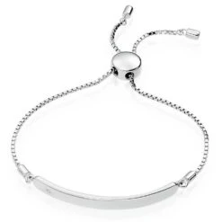 Mini B Silver Diamond ID Bracelet