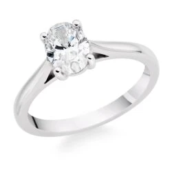 Once Platinum Diamond Oval Cut Solitaire Ring