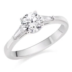 Once Platinum Diamond Three Stone Ring