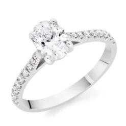 Once Platinum Oval Cut Diamond Solitaire Ring