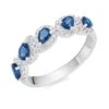 Platinum Diamond Sapphire Half Eternity Ring