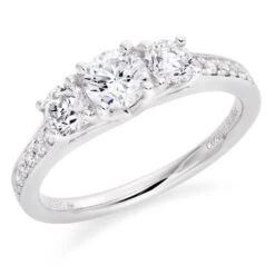 Platinum Diamond Three Stone Ring