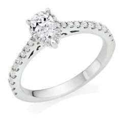 Platinum Pear Shaped Diamond Halo Ring