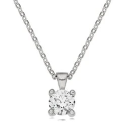 Platinum Solitaire Diamond Pendant