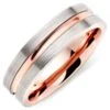 Platinum And 18ct Rose Gold Matt Men's Wedding Ring